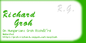 richard groh business card